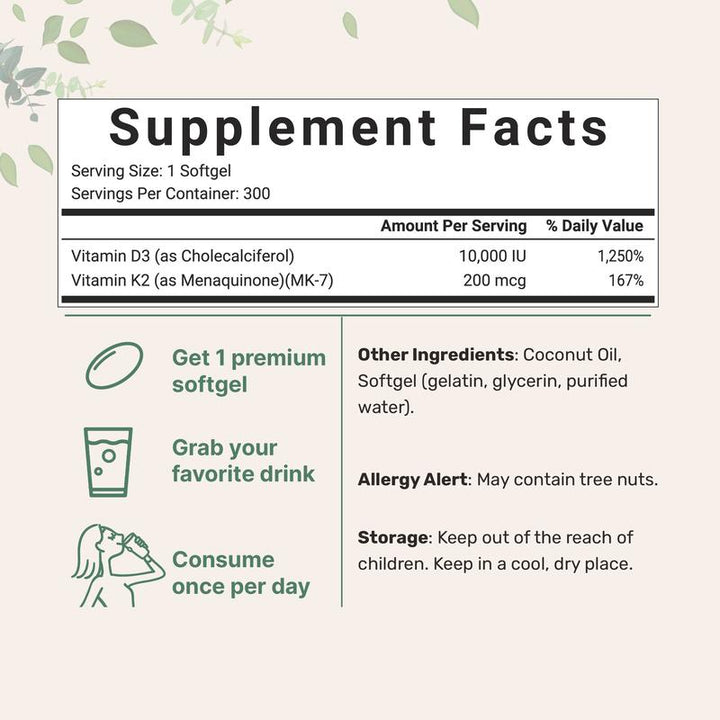 Vitamin D3 & K2 With Coconut Oil Resilia™